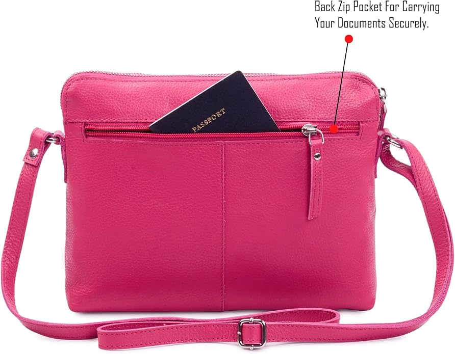Wise Owl Accessories Small Soft Pebbled Real Leather Crossbody Handbags Purses