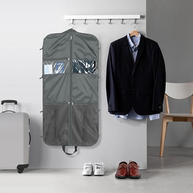 Zilink Upgraded Garment Bags for Travel Hanging Fur Coat Storage Bag Suit Bags