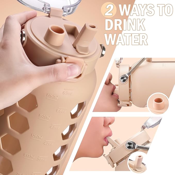 MUKOKO 64oz Glass Water Bottles