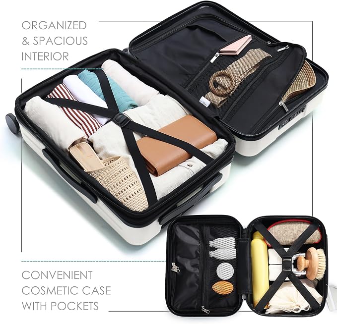 22 Inch Carry On Luggage 22x14x9 Airline Approved, Carry On Suitcase