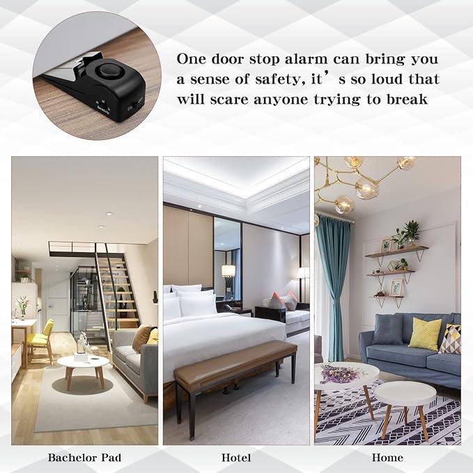 EMDMAK Door Stop Alarm with 120DB Siren Door Stop