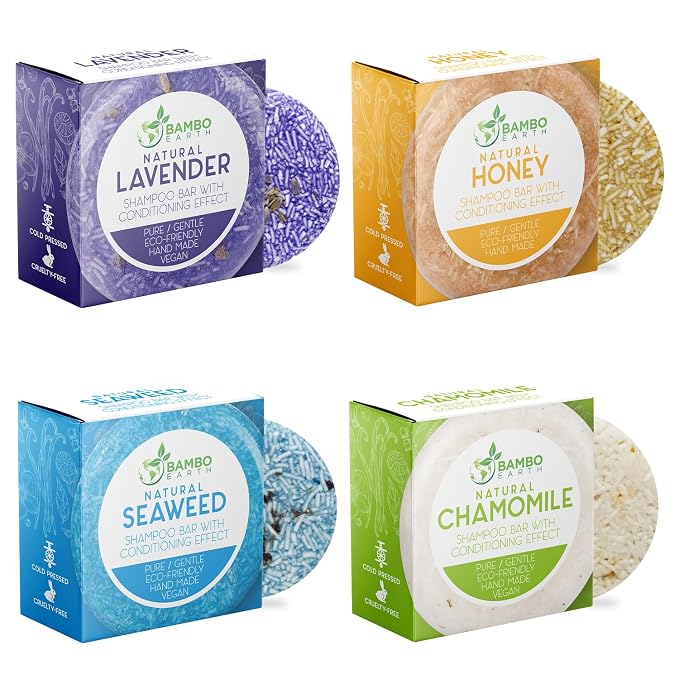 Solid Shampoo Bar And Conditioner Effect Hair Soap – 4 Pack 100% Organic