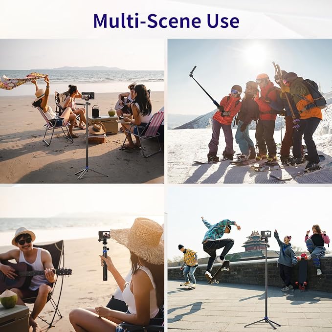 Selfie Stick Tripod for Gopro Camera, Portable Lightweight Camera Tripod for