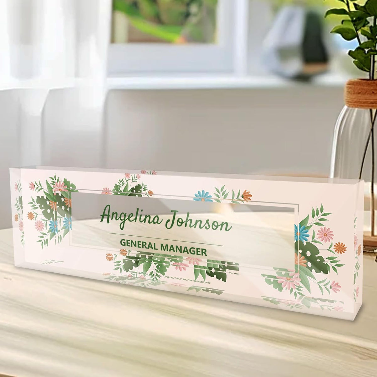 Personalized Name Plate for Desk, Custom Acrylic Desktop Accessories Office Decor for Women Men, Offices Gift for Coworkers Boss Teacher, Employee Appreciation Gifts