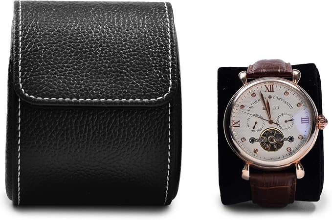 Oirlv Luxury Leather Watch Storage Box Travel Single Watch Case Jewelry Gift Box