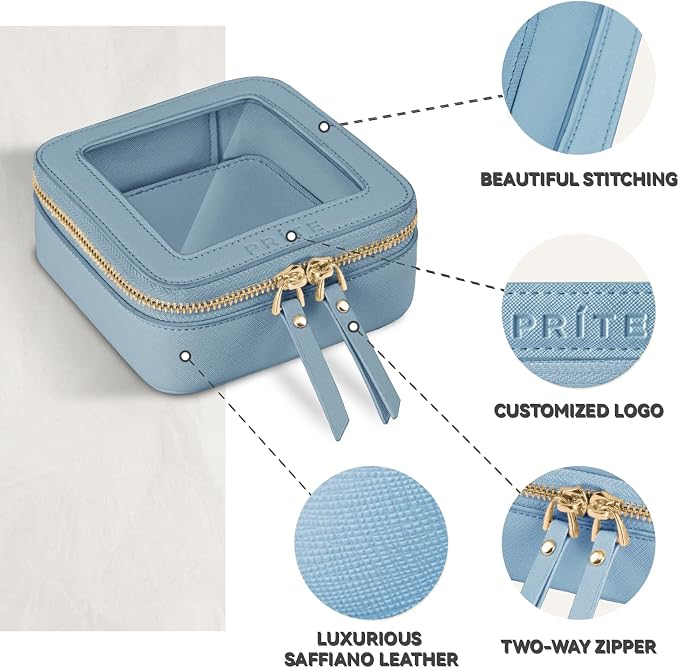Prite Small Makeup Bag for Women Portable Clear Makeup Bag Cute Mini Waterproof