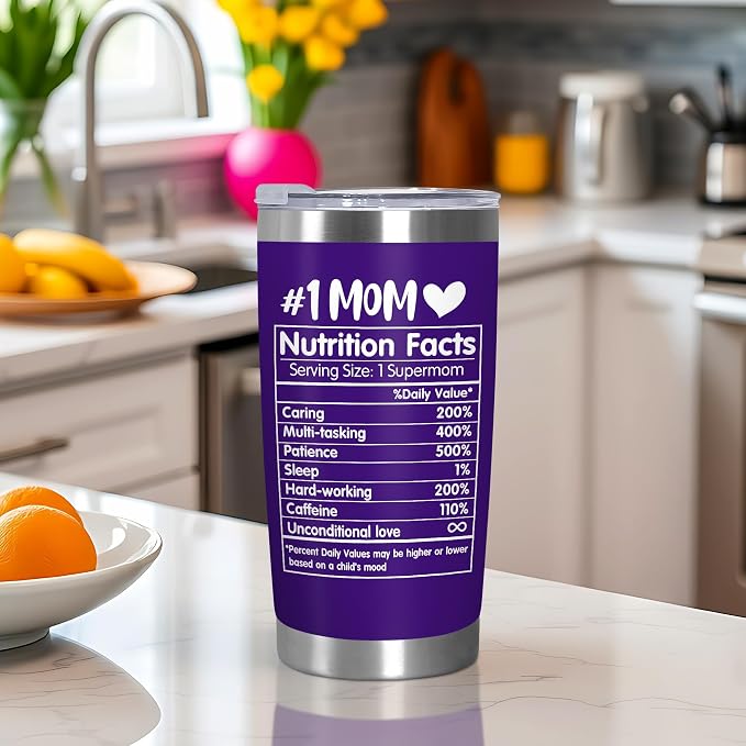 TEEZWONDER Birthday Gifts for Mom from Daughter Son - Best Mom Ever Stainless Steel Insulated Coffee Tumbler with Lid 20 oz - Mothers Day Birthday Gifts for Moms Mama Mother in Law Stepmom