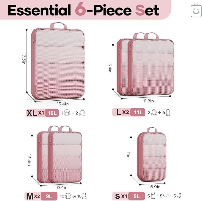 Veken 6/9/11 Set Compression Packing Cubes