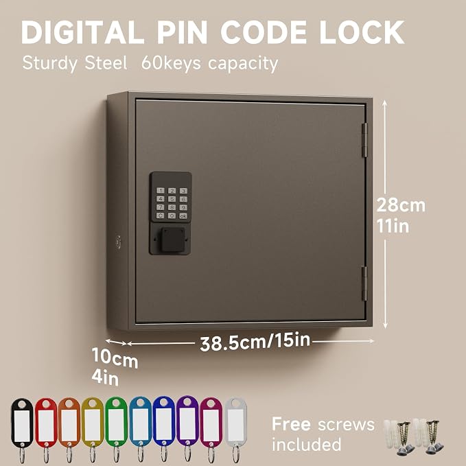 WeHere Smart Key Lock Box, Wall Mounted Key Cabinet