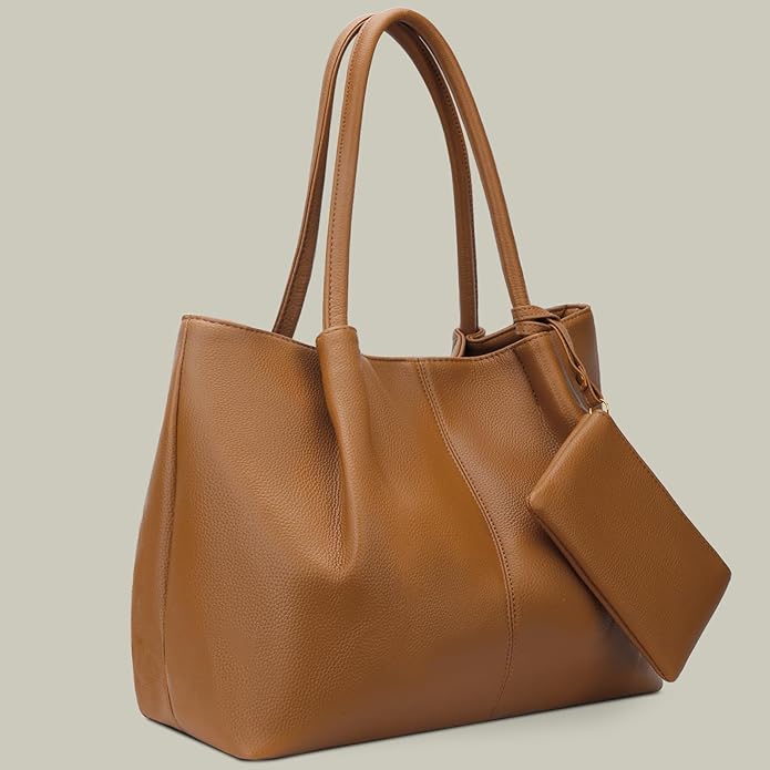 KKXIU Tote Bag for Women Vegan Leather Shoulder Purse Large Capacity Travel Bag