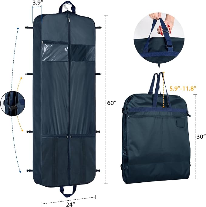 Zilink 60" Garment Bags for Travel Dress Travel Bag for Closet Storage Fur Coat