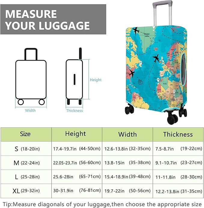Travel Luggage Cover Suitcase Protector Fits 18-32 Inch Wheel Covers