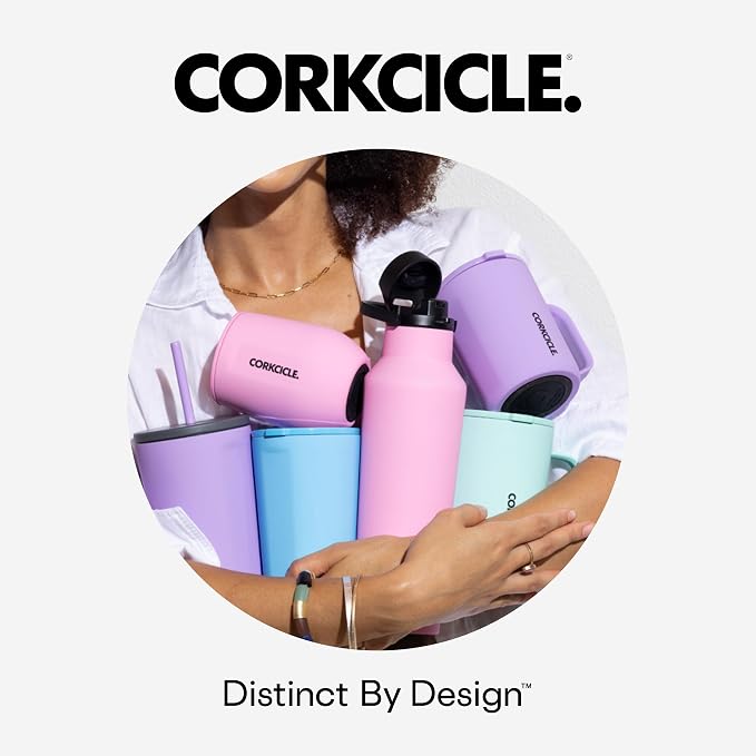 Corkcicle Cold Cup Insulated Tumbler with Straw - Keeps Drinks Cold for 12 Hours - Triple-Insulated Stainless Steel - Leak-Resistant Lid - Summer Drinkware Gift - 24 oz - Unicorn Magic