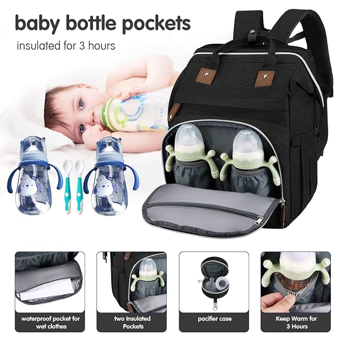 DERJUNSTAR Diaper Bag Backpack, Large Baby Bag
