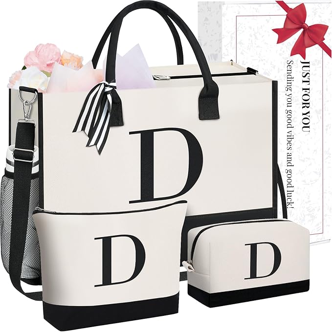 BAGAIL Initial Tote Bag, Personalized Birthday Gifts