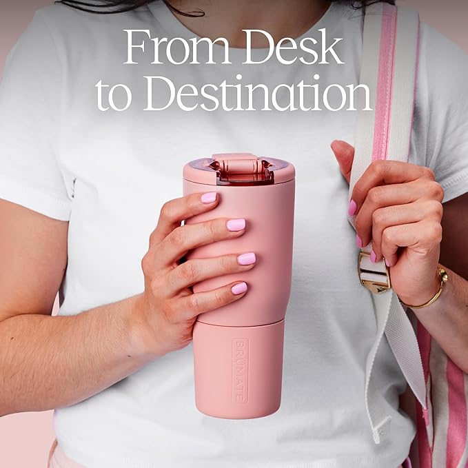BrüMate Nav 25oz 100% Leak Proof Insulated Travel Tumbler with Magnetic BevLock™ Lid - Double Wall Cup-Holder Friendly Stainless Steel Mug (Dune)