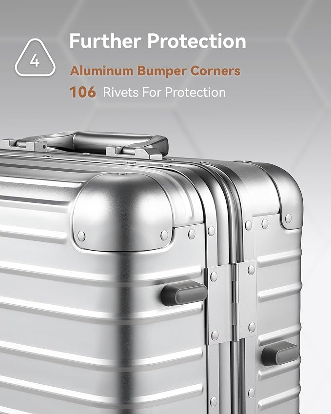 LUGGEX All Aluminum Carry On Luggage