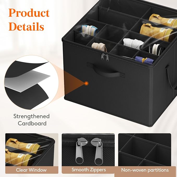 Lifewit Shoe Storage Organizer for Closet, Fits 12-16 Pairs, Large Shoe Box