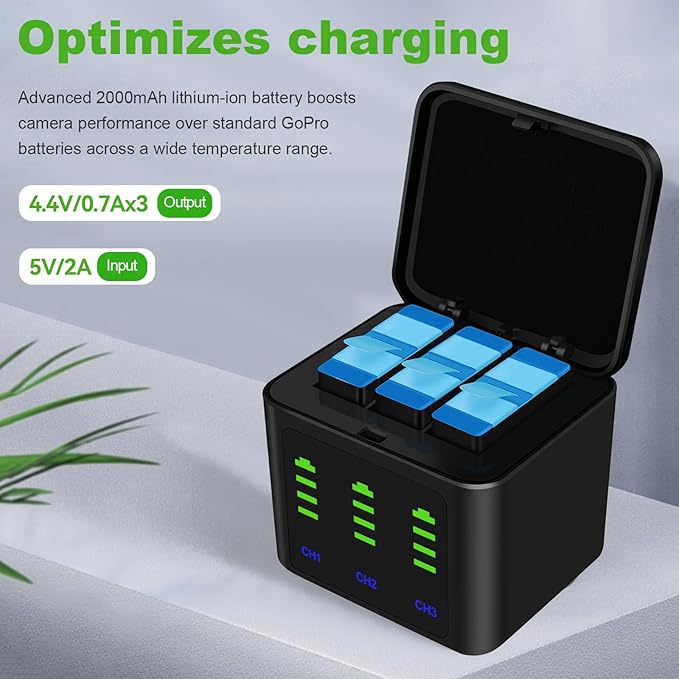 Battery Charger Kits for GoPro Hero 12 11 10 9 Black