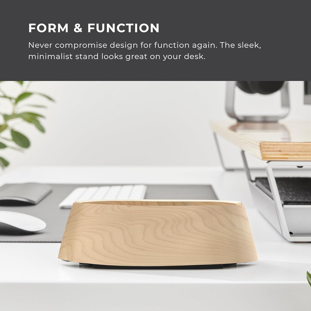 HumanCentric Vertical Laptop Stand in Maple Wood, Upright Adjustable Holder and Dock, Laptop Vertical Stand Fits MacBook Pro and Other Laptops .5" to 1.5", Clamshell Compatible