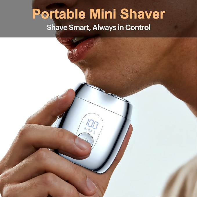 All-Metal Mini Electric Shaver for Men – Portable Travel Razor