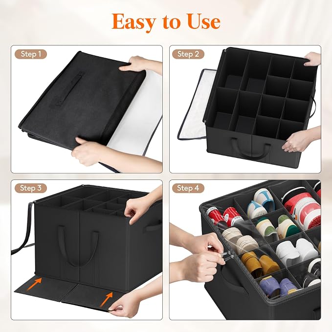 Lifewit Shoe Storage Organizer for Closet, Fits 12-16 Pairs, Large Shoe Box