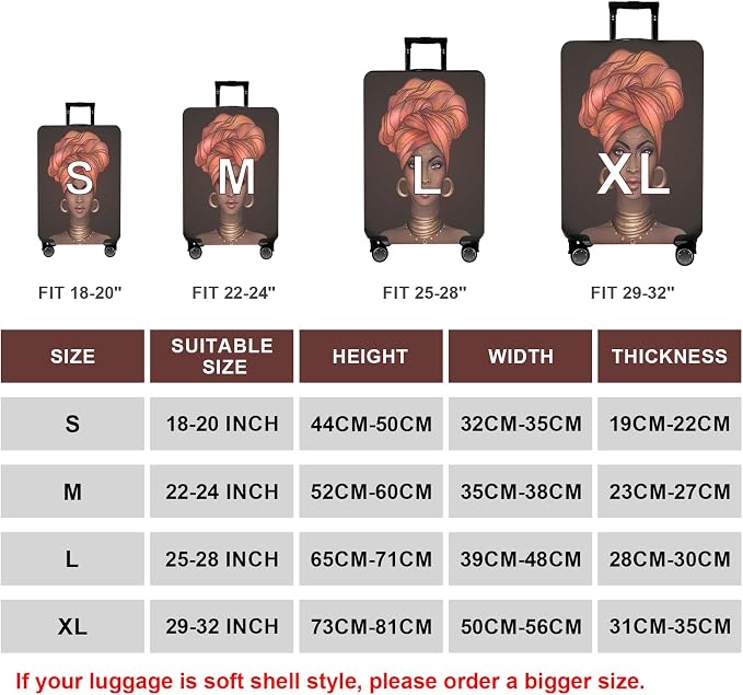 WUJIAONIAO Travel Luggage Cover Baggage Suitcase Cover Protector Skins 18-32