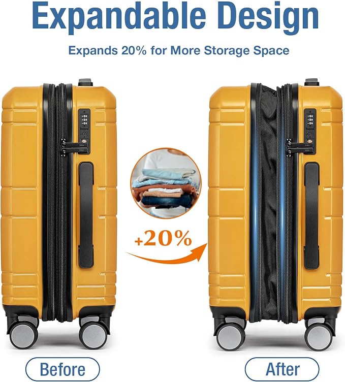 KYME Carry On Luggage 22x14x9 Airline Approved