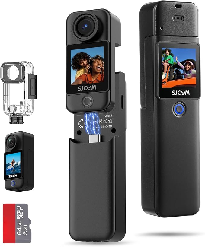 SJCAM C300 Pocket Action Camera 4K, 7Hour Power, 6-Axis Stabilization,