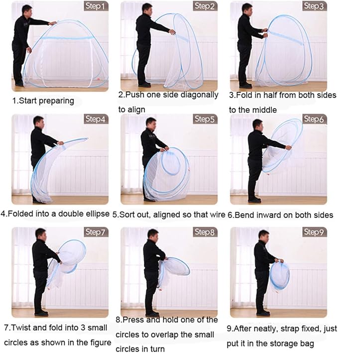 CdyBox Folding Mosquito Net Tent Canopy Curtains