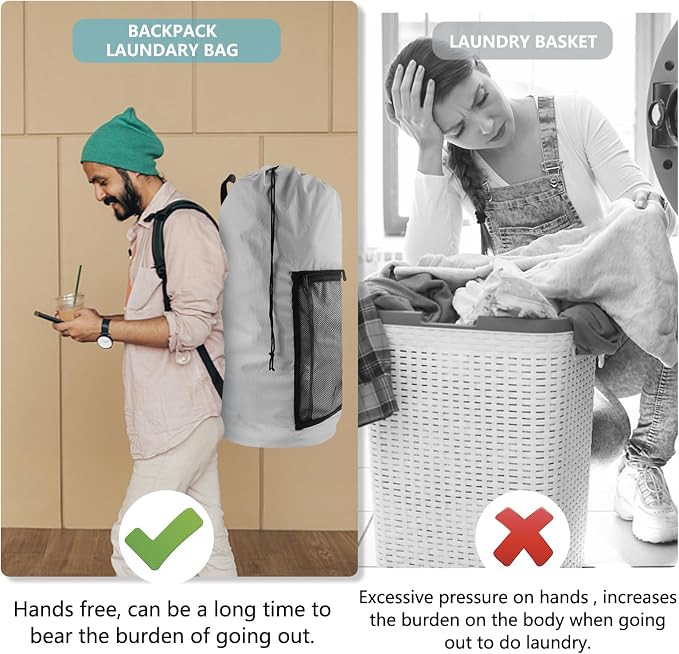 Laundry Bag Backpack, Extra Large Travel Laundry Bag