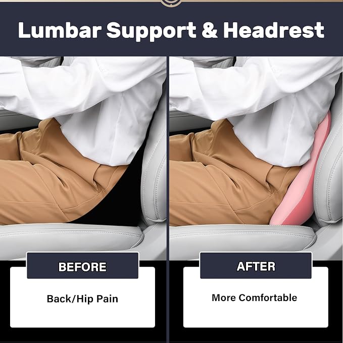 Coverado Lumbar Support and Headrest Pillow