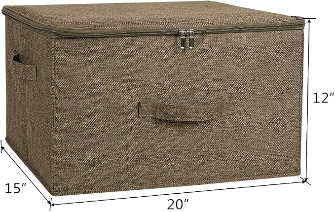 ANMINY Storage Bins with Zipper Lids 51.9 Qt Lidded Fabric Storage Boxes