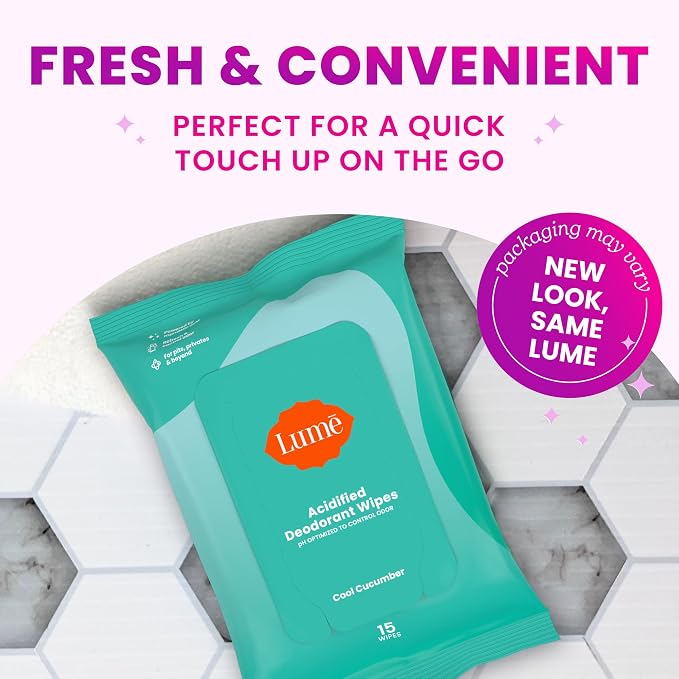 Lume Acidified Deodorant Wipes