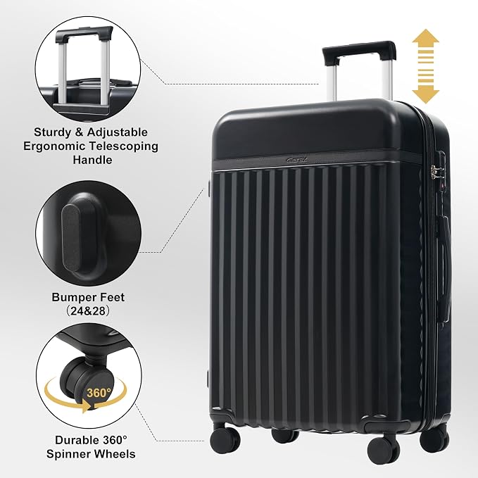 Merax Luggage Sets Front Opening, 2 Piece Hardshell Suitcase