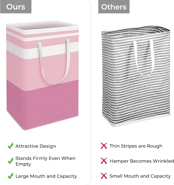 HomeHacks 2 Pack Large Laundry Baskets, Waterproof, Freestanding Laundry Hampers