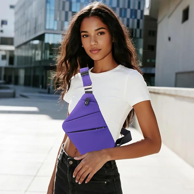 Anti Theft Crossbody Bags for Women Men, Slim Sling Purse