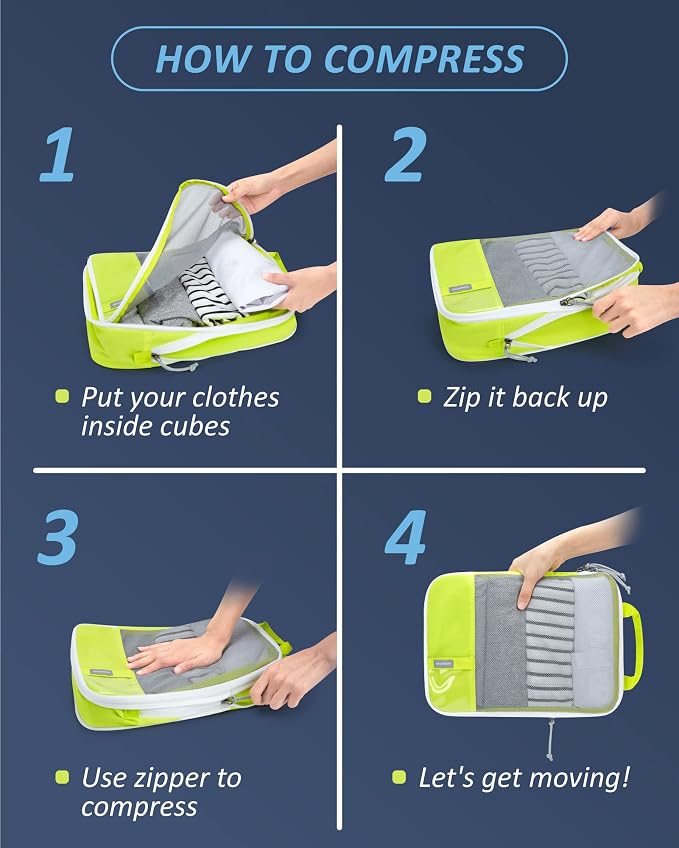 BAGSMART 6 Set Compression Packing Cubes