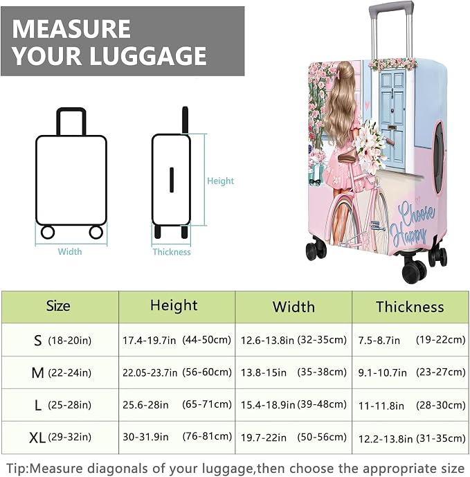 Travel Luggage Cover Suitcase Protector Fits 18-32 Inch Wheel Covers