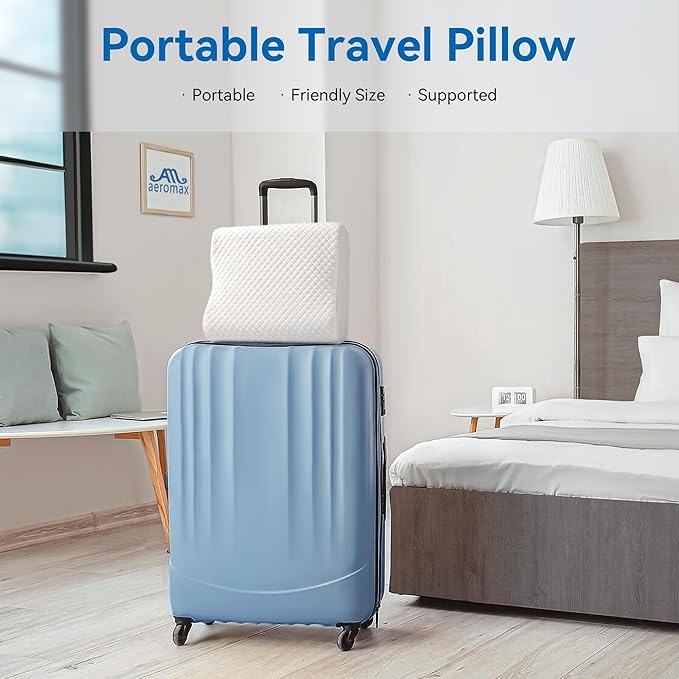 AM AEROMAX Travel Contour Memory Foam Pillow, Cervical Pillow