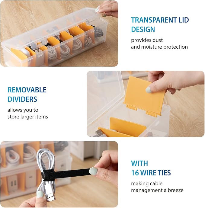 2 Pack Cable Organizer Storage Box