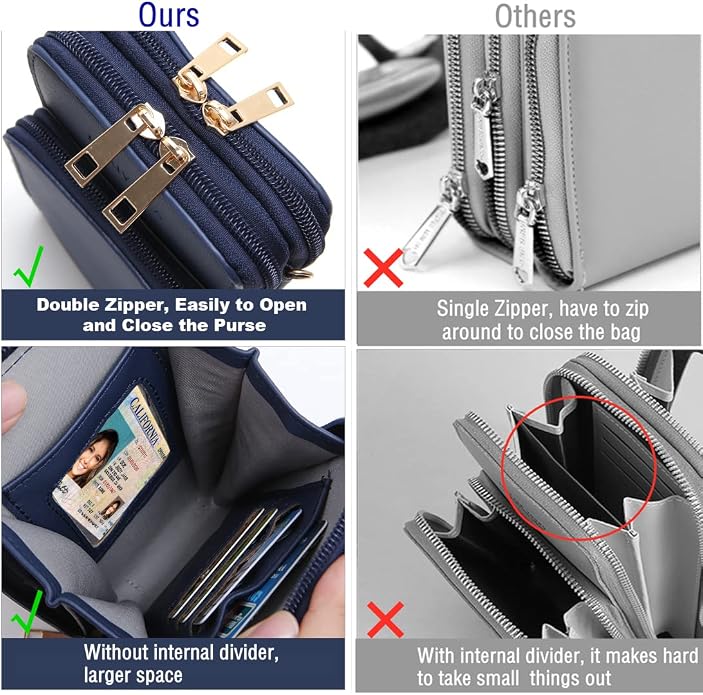 Crossbody Cellphone Purse Women Touch Screen Bag RFID Blocking Wallet Handbag