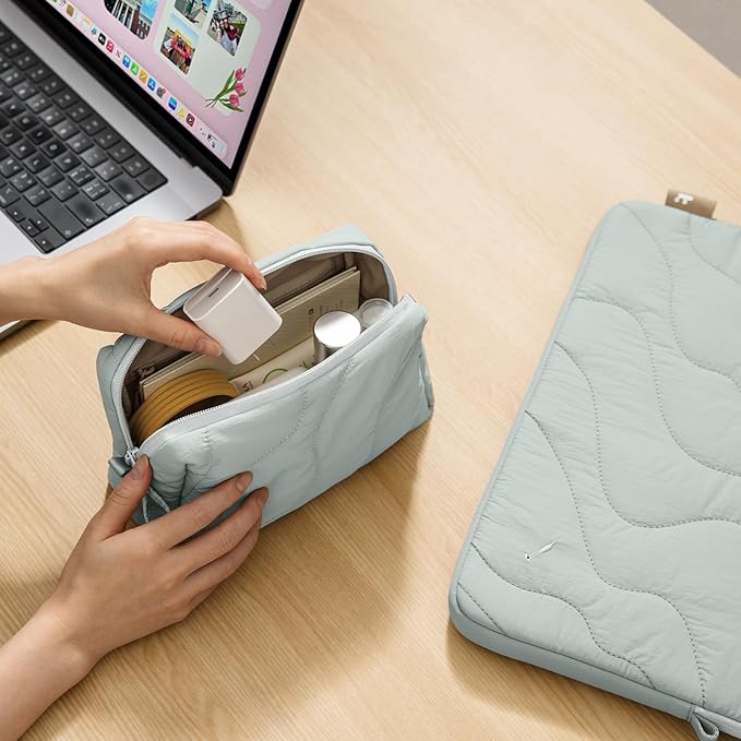 tomtoc Electronics Organizer Travel Case, Soft Puffy Organizer Bag Birthday