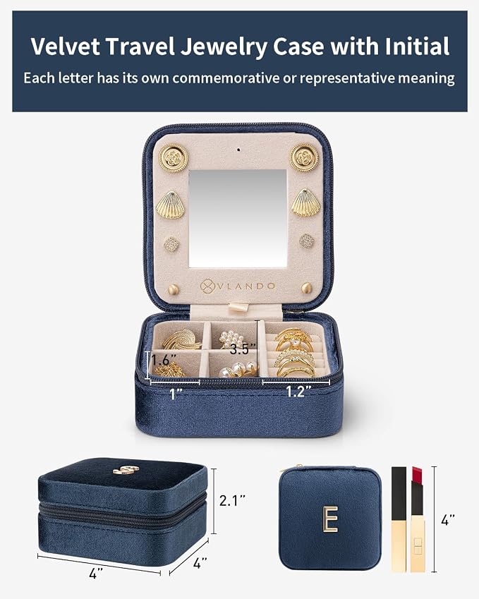 Vlando Teacher Must Haves, Personalized Initial Jewelry Case, Back to School