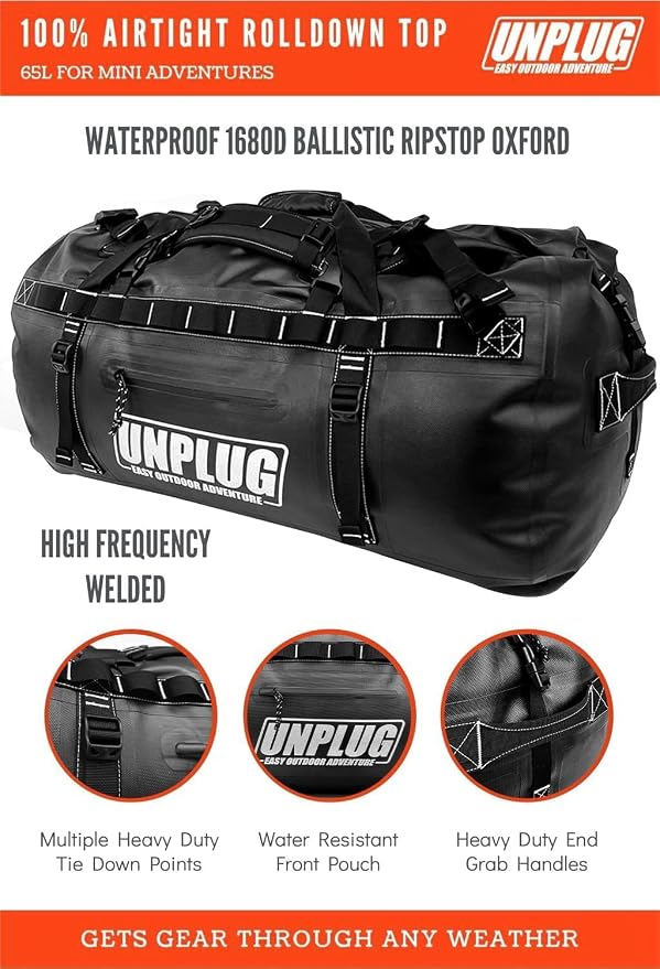 UNPLUG Ultimate Adventure Bag | 1680D Heavy Duty Waterproof Bag | Large Travel