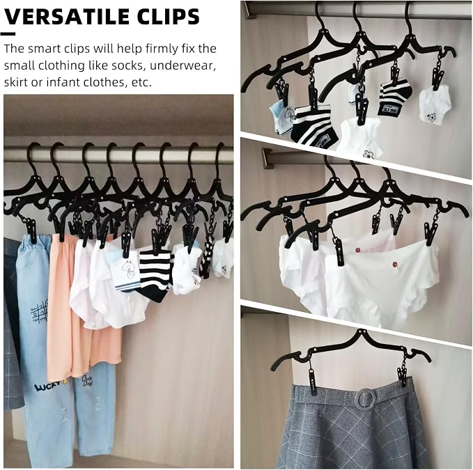 12pcs Black Travel Hangers
