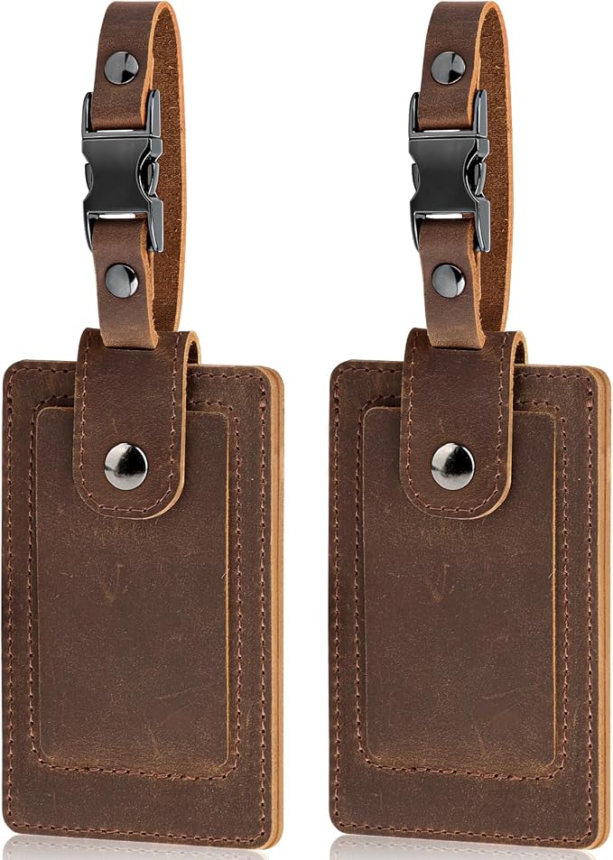 Premium Genuine Leather Luggage Tags