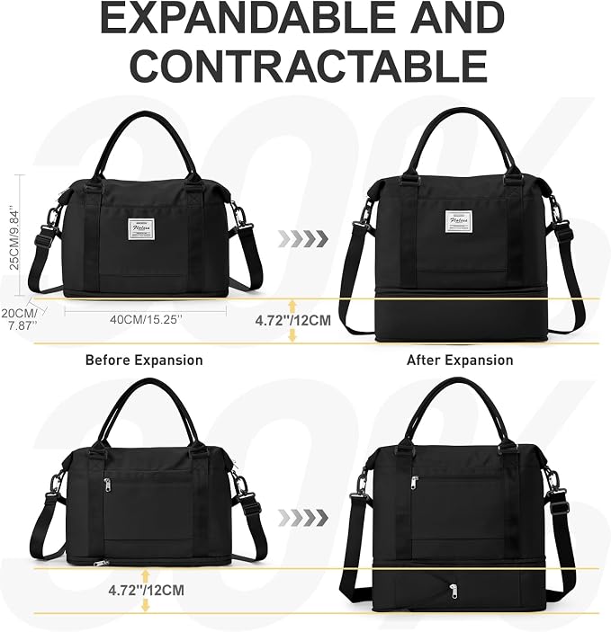 Travel Duffel Bag, Sports Tote Gym Bag, Shoulder Weekender Overnight Bag