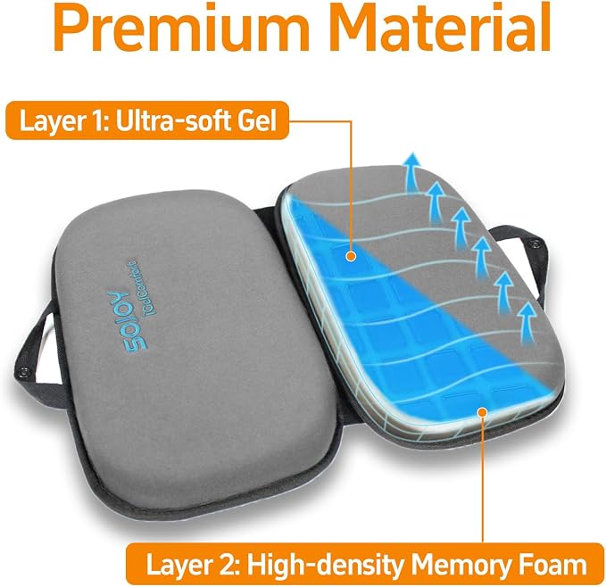 Sojoy iGelComfort 3-in-1 Foldable Gel & Memory Foam Travel Seat Cushion – US