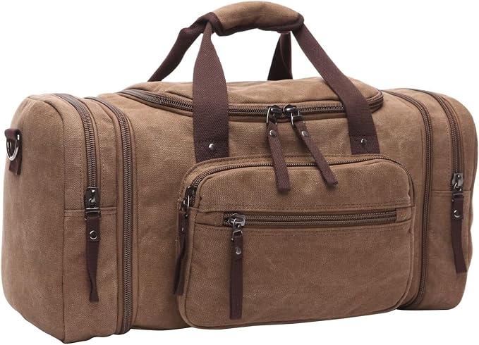 Duffle Bag for Travel, Large Canvas Duffel Bag for Travelling Overnight